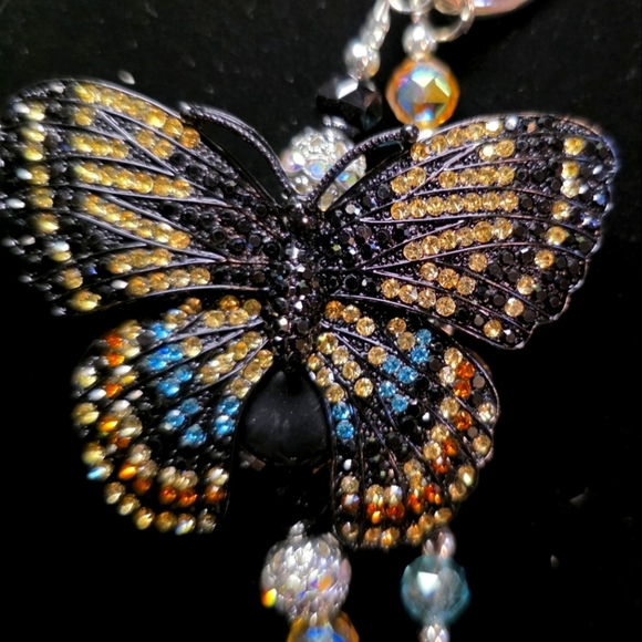 Sparkling Butterfly Beaded Handbag Charm - Picture 2 of 4